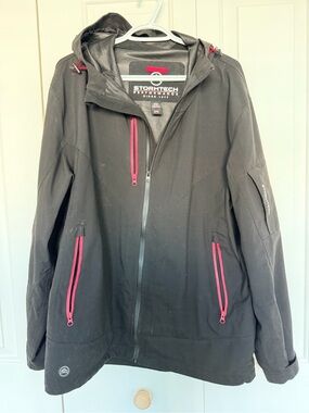 StormTech Men’s Black Softshell Jacket with Contrast Red Zippers 100% waterproof